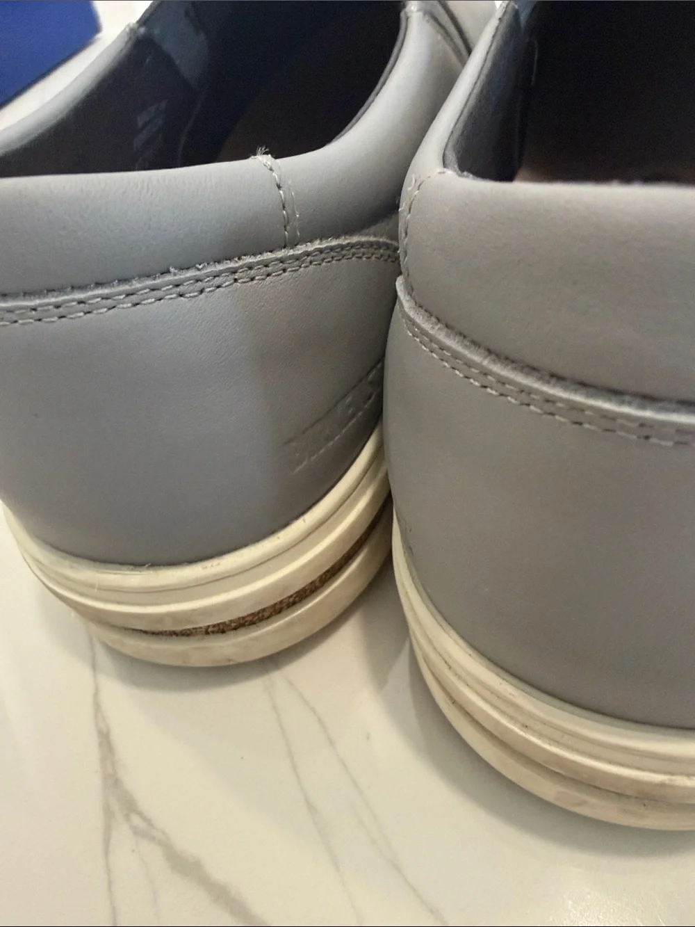 Birkenstock Gray Slip-On Sneakers with White Sole